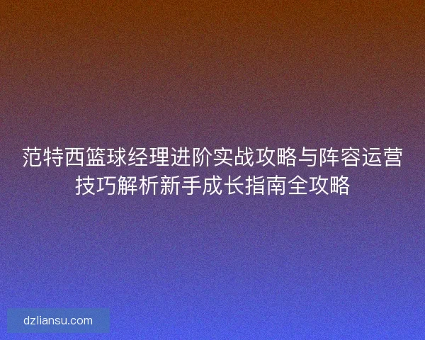 范特西篮球经理进阶实战攻略与阵容运营技巧解析新手成长指南全攻略